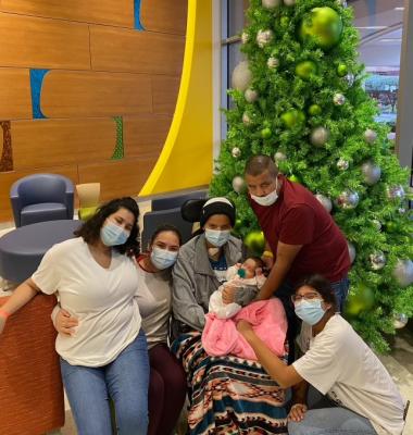 Angel Reyes, center, is pictured with his family at Texas Children’s Hospital. COURTESY PHOTOS