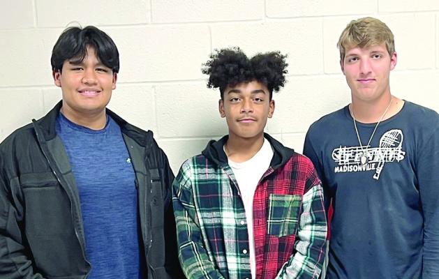 From left to right: David Guevara, Devin Merchant, and Avery Barker; Courtesy Photo by Christy Whitten