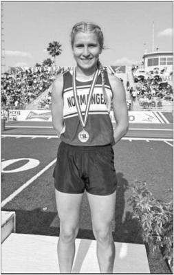 Drew Ellen Stewart, sophomore at Normangee High School, was the only NHS athlete that qualified for 2A UIL track meet in the 100m hurdles and 300m hurdles. Last year, she won a silver medal in the 300m hurdles as a freshman. COURTESY PHOTO