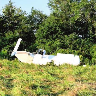 A single-engine airplane crashed short of the runway at Madisonville Municipal Airport early Monday morning, resulting in one death as well as five serious injuries. PHOTO COURTESY OF TEXAS DEPARTMENT OF PUBLIC SAFETY