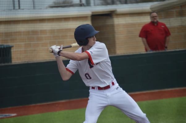 Chance Remenar up to bat against the Navasota Rattlers. METEOR PHOTOS BY RICHARD SIRMAN
